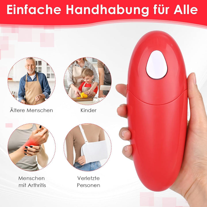 Dosenöffner, Elektrischer Dosenöffner mit 1-Knopf-Bedienung für alle Dosenformen &amp; grössen, Keine Sc