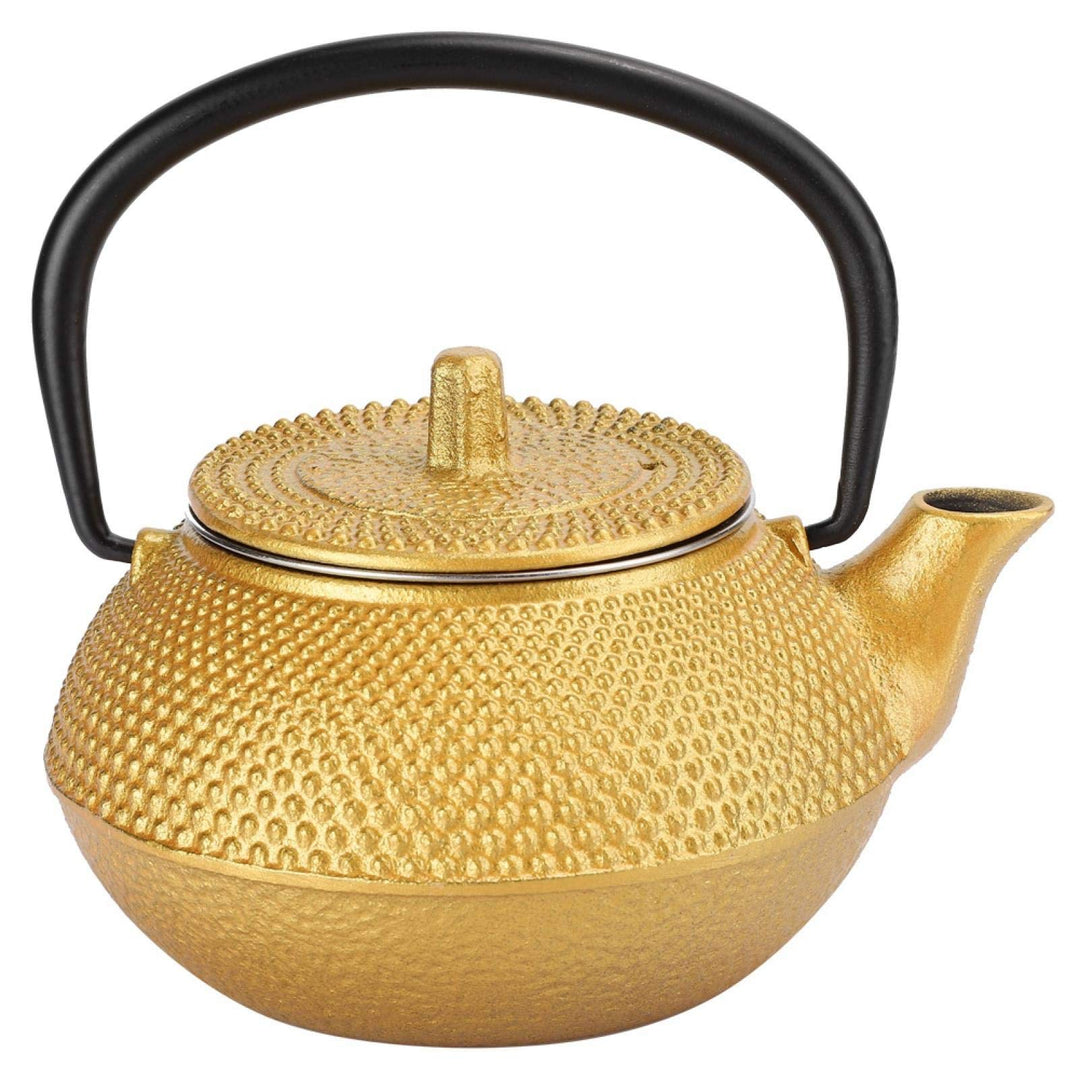 300ml Gold Gusseisen Teekessel mit Edelstahl Teesieb, Asiatischer Stil Teekanne, Loseblatt Tee Kanne