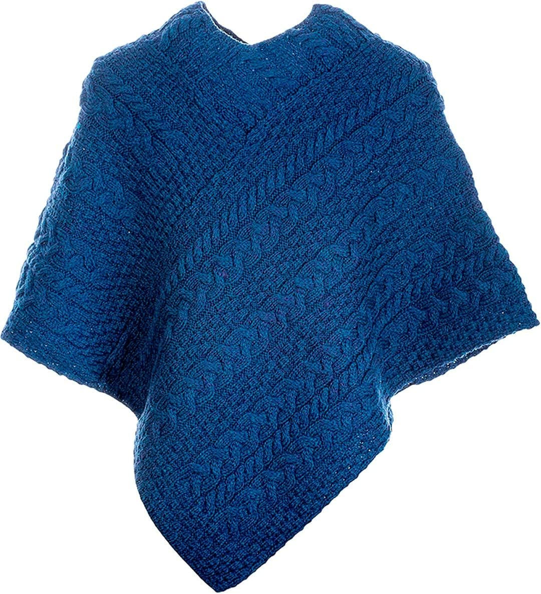 Aran Woollen Mills Damen Pullover Einheitsgrösse Blau, Einheitsgröße Blau