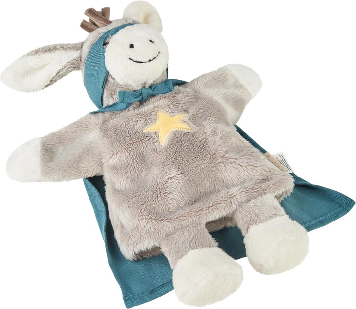 Sterntaler Handpuppe Superheld Emmi aus weichem Flausch, Kinder- und Babyspielzeug, wattierter Kopf,