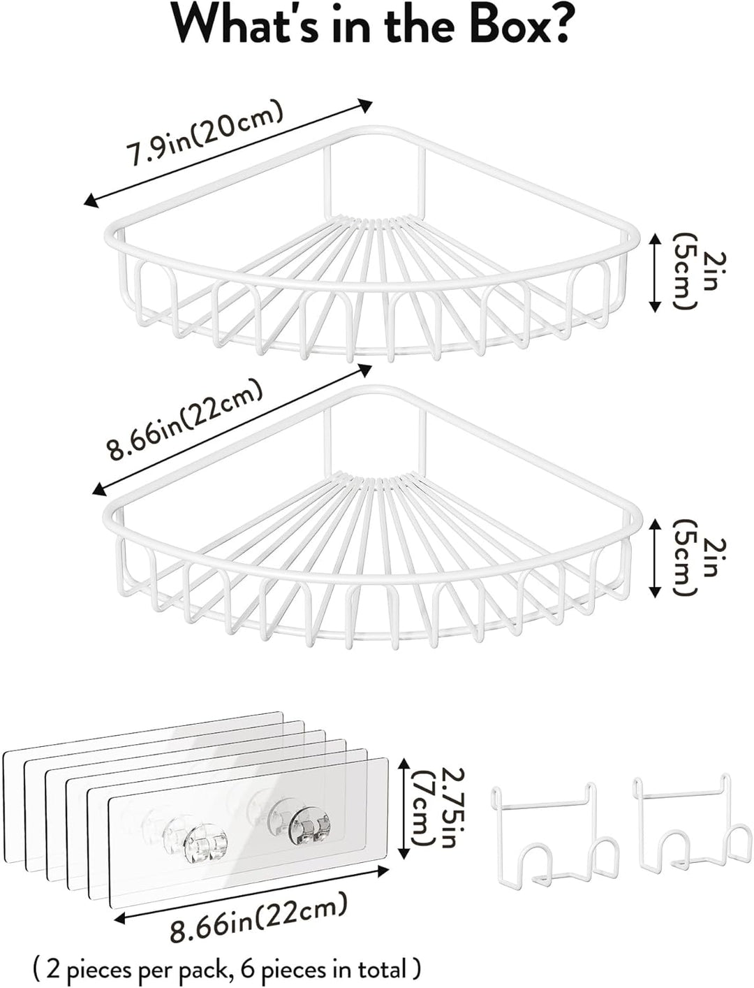 Orimade Duschablage ohne Bohren Ecke,Duschregal Eckablage Selbstklebend für Badezimmer & Küche 2 Stü