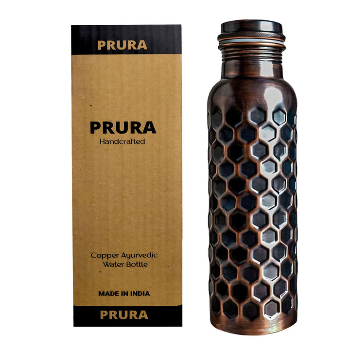 ayurvedische Kupfer-Wasserflasche, auslaufsicheres naturreines Kupfergefäss 900ml/30oz 900 ml Design