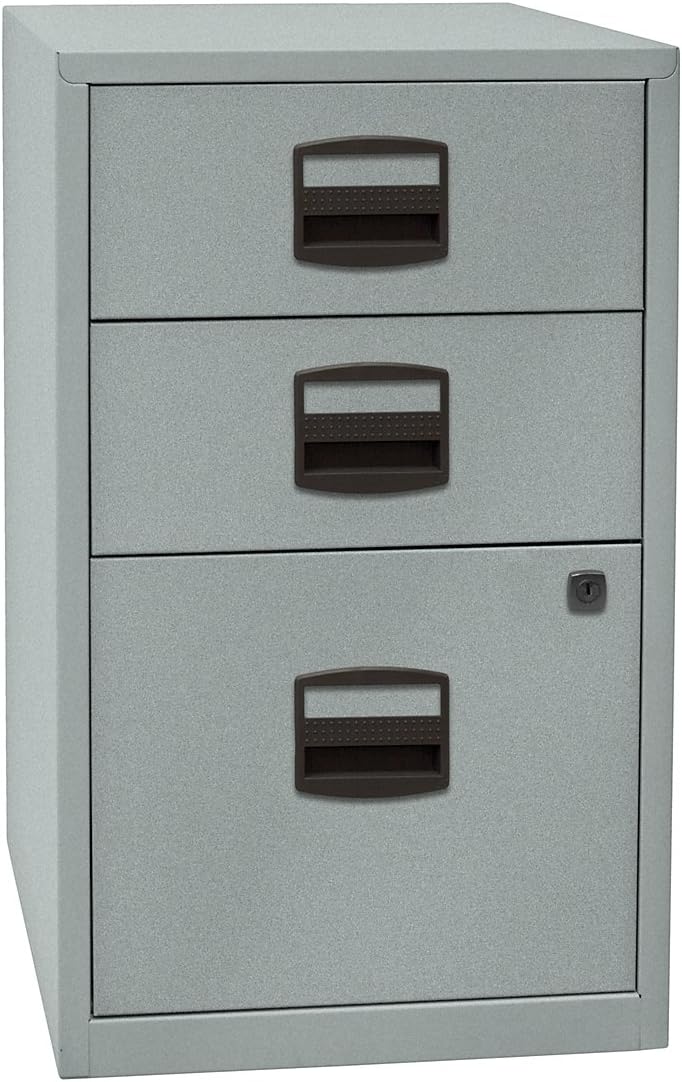 Bisley Home Beistellschrank PFA, 2 Universalschubladen, 1 HR-Schublade, Metall, 505 Korpus Lichtgrau