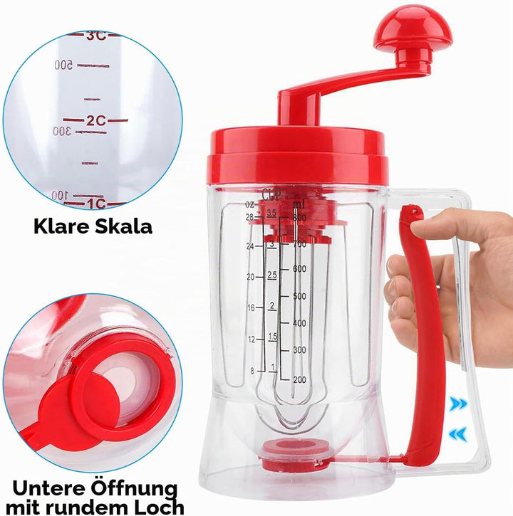 Teigspender Teigportionierer, Handkurbel Teigspender Rührseparator, Gebäck Cupcake Mixer mit Waage,