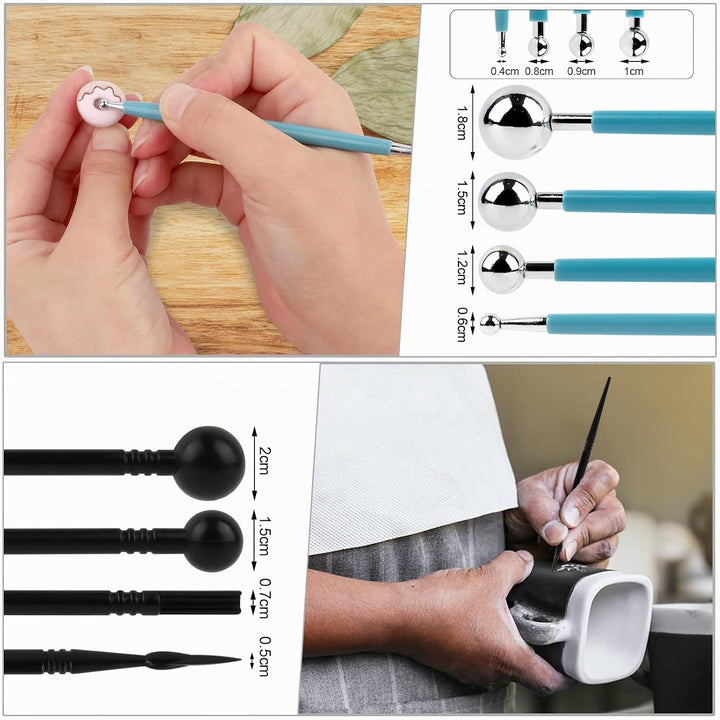 MXTIMWAN 24 Stück Modellierwerkzeug Ton Set, Polymer Clay Sculpting Tools, Keramik Sculpting Ton Wer