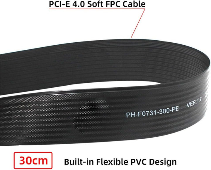 Xiwai NGFF M-Key NVME SSD Extender Karte mit PCI-E 4.0 Flexibles PCI-Express-Verlängerungskabel, 30
