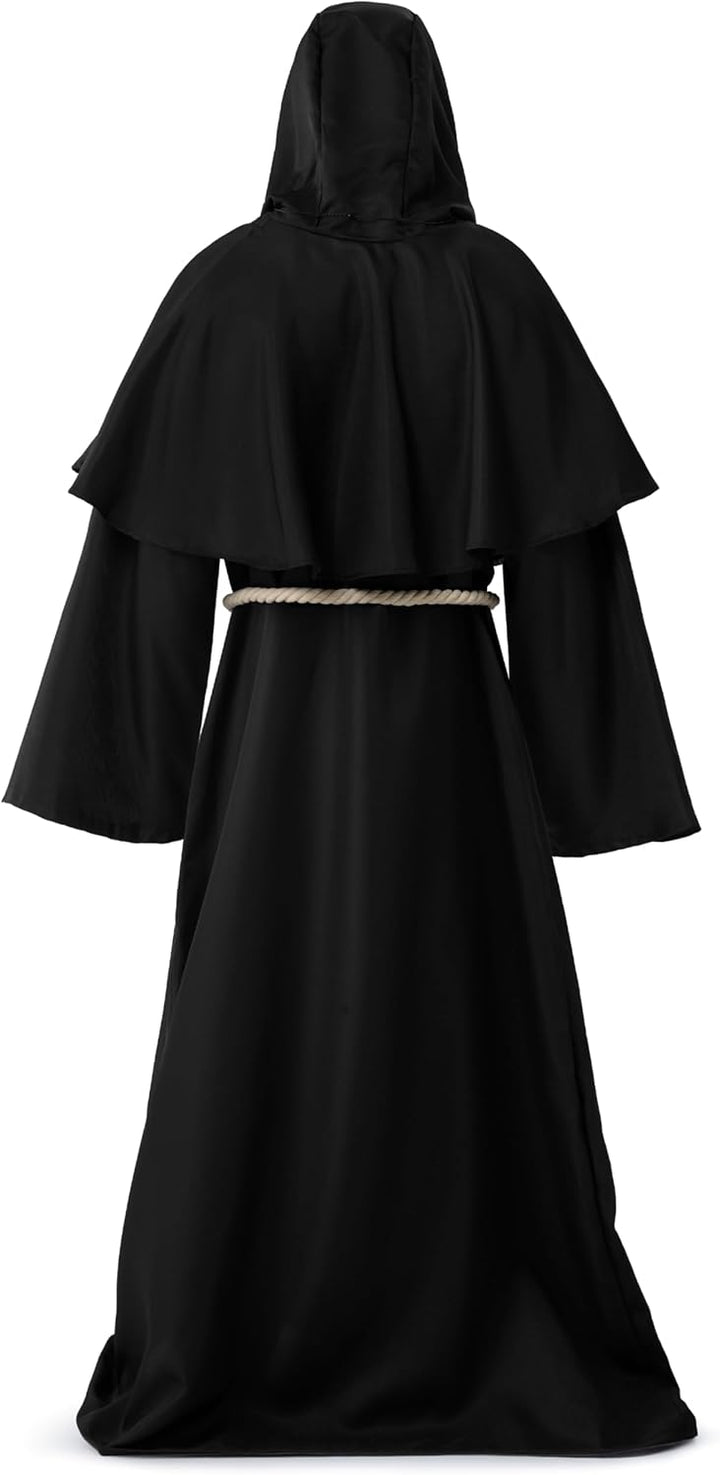 Spooktacular Creations Robe Mönch Kostüm mit Kapuze für Erwachsene Halloween Kostüm Priester Kostüm