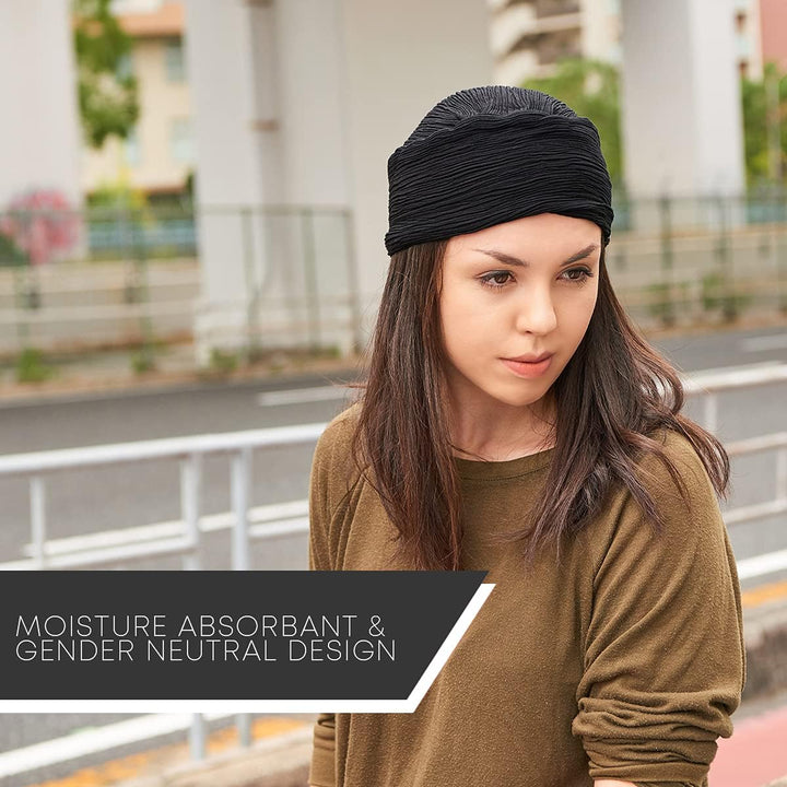 CHARM Raffen Turban Bandana Mütze Kopf Schal Alle Jahnreszeit Boho Schick Pirat, Beige
