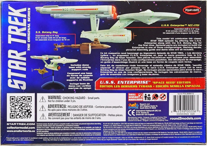 Round2 POL908/12 1/1000 Star Trek TOS USS Enterprise Space Seed Edition Plastikmodellbausatz, Modell