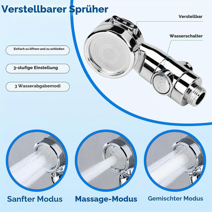 Handbrause für Waschbecken mit Schlauch 3M, Duschkopf mit Stoppfunktion Waschbeckenbrause mit Schlau