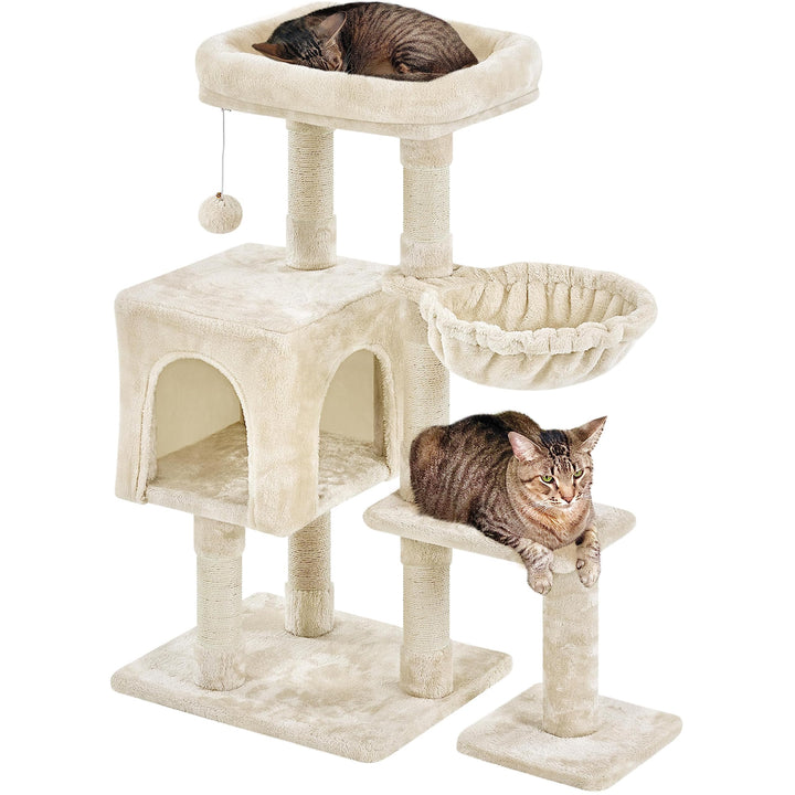 Yaheetech Kratzbaum 96 cm hoch Katzenbaum Kletterbaum für Katzen, mit Sisal Plüsch Katzenhöhle und K