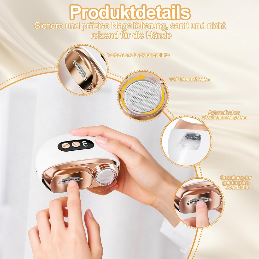 Elektrischer Nagelknipser Nagelfräser Elektrische Nagelfeile, 2026 Upgrade 3-in-1 Elektrischer Nagel