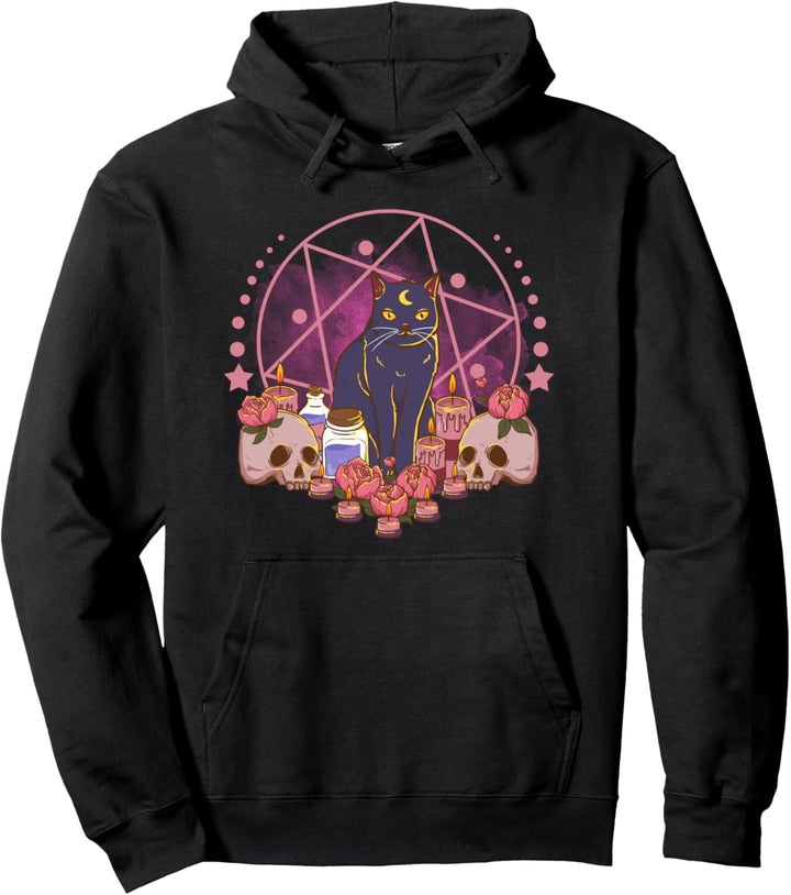 Die Hexen Pentagramm Pentagramm Altar Star, Zaubersprüche und Totenköpfe Pullover Hoodie