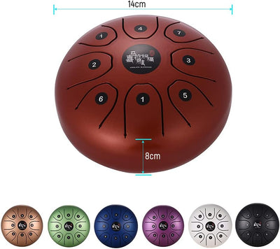 Btuty Steel Pan 5,5 Zoll 8-Ton Tongue Drum C Key Percussion Instrument Handpan Drum mit Drum Mallets