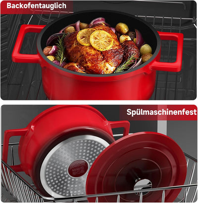 Kochtopf Homelux 20cm Topf Induktions Kochtöpfe mit Deckel, Antihaftbeschichtung, 2,6L Suppentöpfe a