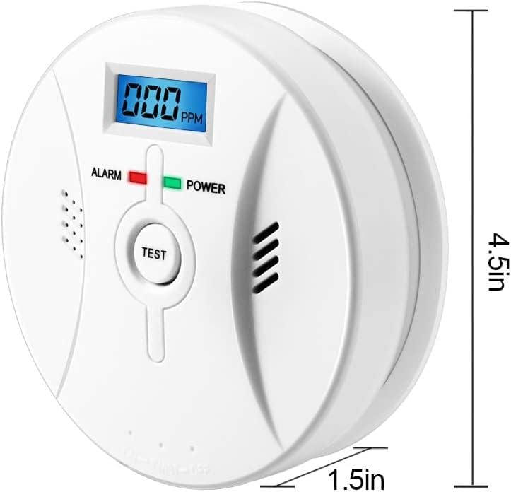 Kohlenmonoxid Warnmelder mit LCD Display CO Melder Lauter 85 Db Alarm Kohlenmonoxid Melder mit Kohle