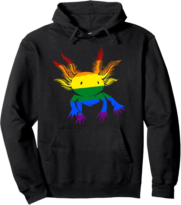 Axolotl LGTBQ Amphibien-Stolz-Monat in Regenbogenfarben Pullover Hoodie