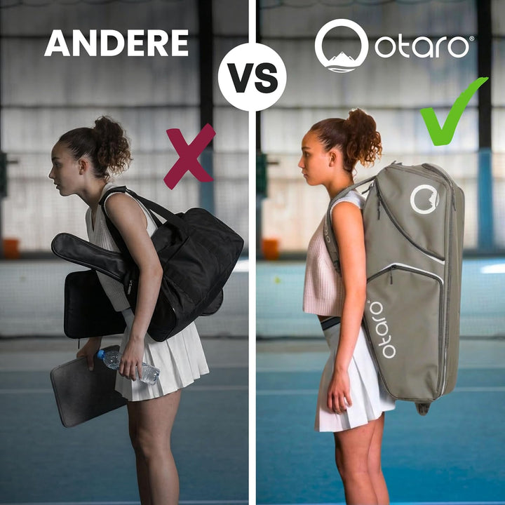 OTARO Tennistasche 82L mit Schuhfach & kühlenden Thermofächern – 3 in 1 Tragesystem, wasserabweisend