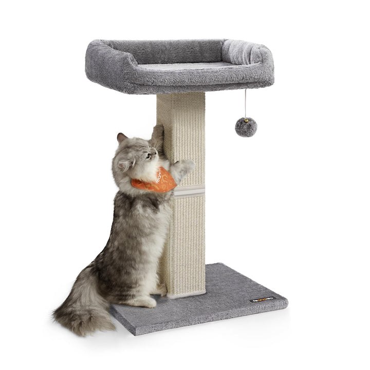 Feandrea Kratzbaum, Katzenbaum mit 40 x 30 cm Plattform aus Plüsch, Kratzstamm, Katzenkratzbaum, 71