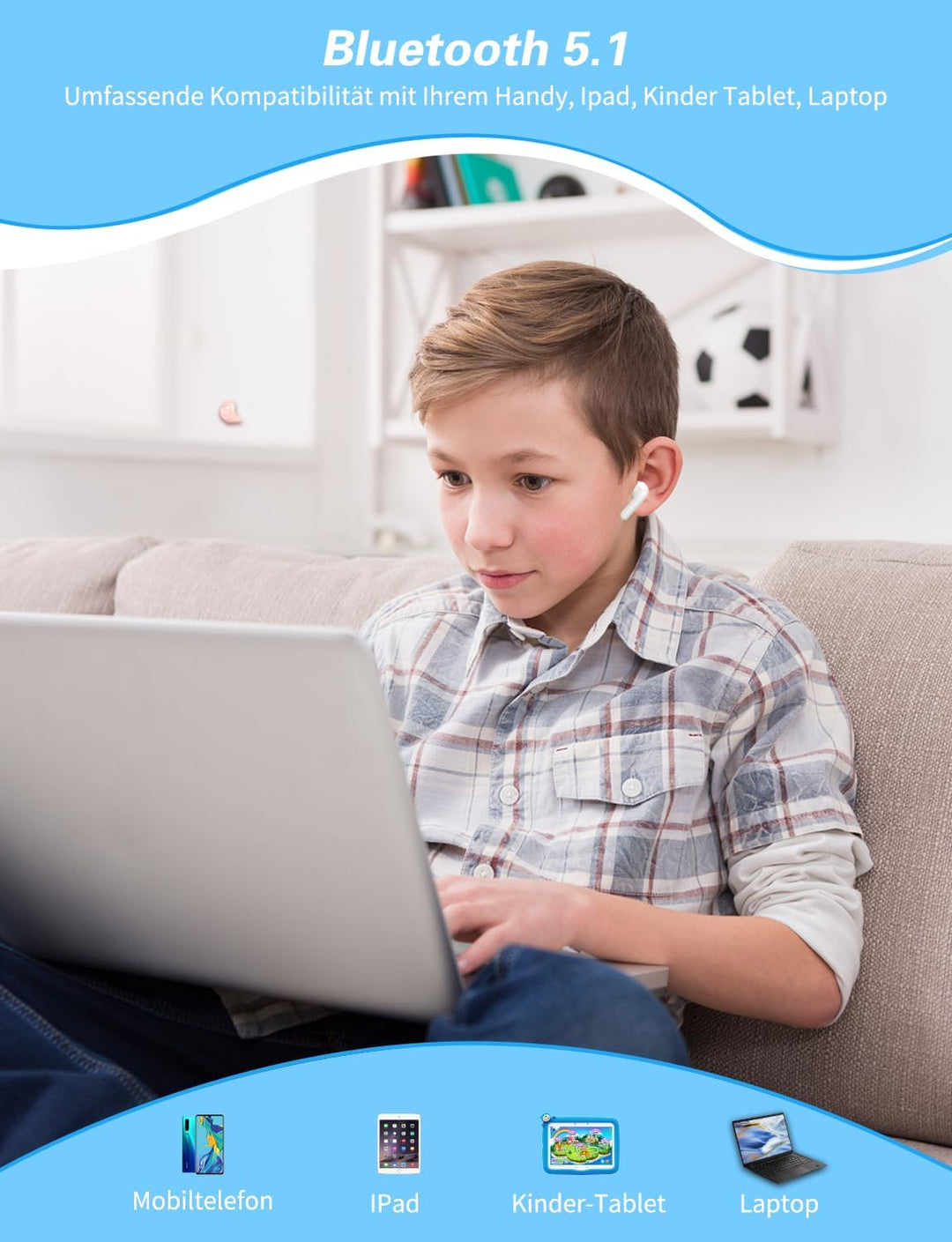 Togetface Pinke Ohrstöpsel, süsse Kitty Cat Bluetooth 5.0 Ohrstöpsel mit Mikrofon, 32 Stunden Spielz