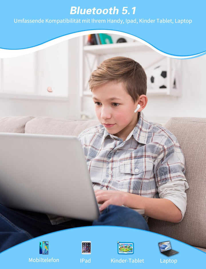 Togetface Pinke Ohrstöpsel, süsse Kitty Cat Bluetooth 5.0 Ohrstöpsel mit Mikrofon, 32 Stunden Spielz