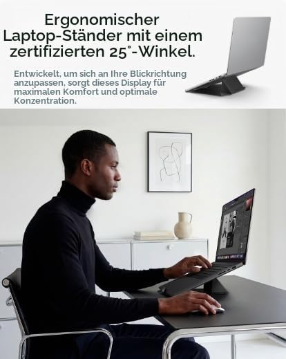 Spigen Slim Fold Laptop Ständer &amp;Vertikal Dock, Ergonomischer, Ultraflacher und Tragbarer Notebook-S