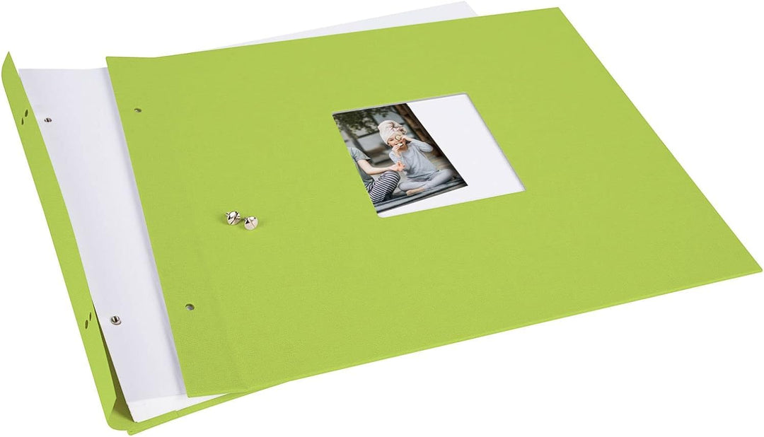 goldbuch 28896 Schraubalbum mit Fensterausschnitt, Bella Vista, 39 x 31 cm, Fotoalbum mit 40 weisse