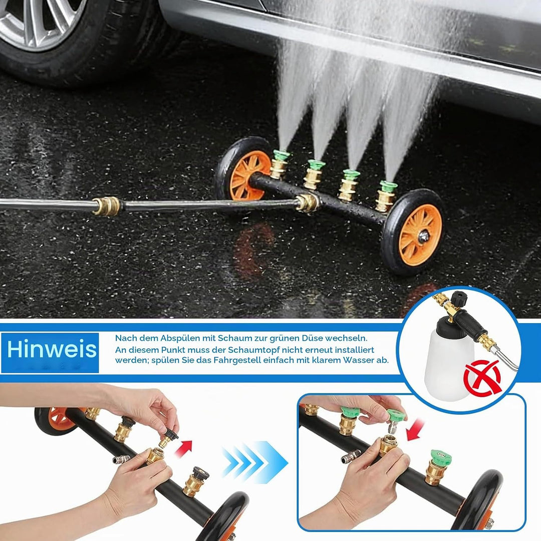 Hochdruckreiniger Auto Unterbodenreiniger, 2-in-1 Unterboden Hochdruckreiniger mit Schaumsprühflasch