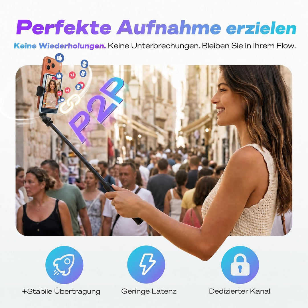 SYNCO XView Handy Selfie Monitor, Magnetischer Smartphone Vlog Bildschirm für iPhone & Android Rückk