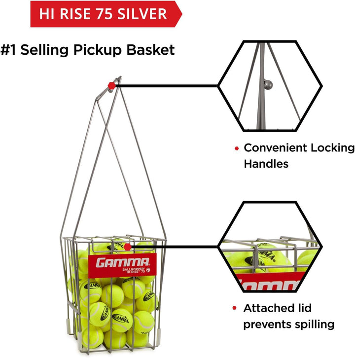 Gamma Tennisball-Tonabnehmerkörbe für einfaches Aufnehmen, mehrere Farben mit Kapazität von 50 bis 1