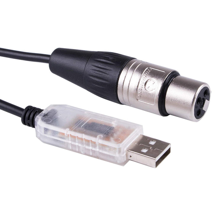 USB zu DMX512 3-Pin XLR Schnittstellenadapter Computer PC Bühnenbeleuchtung Controller Dimmer USB zu