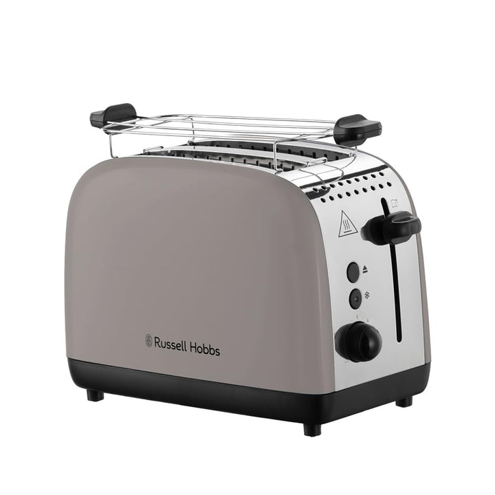 Russell Hobbs Toaster [für 2 Scheiben] Colours Plus Mocha (6 Bräunungsstufen, breite Toastschlitz, S
