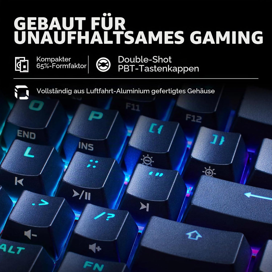 HyperX Alloy Origins 65 – Mechanische Gaming-Tastatur - Ultrakompakter 60% Formfaktor - HyperX Red S
