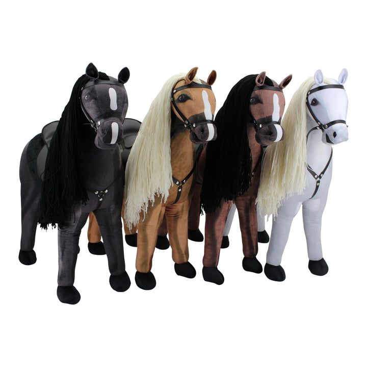 Sweety Toys Stehpferd zum Reiten- Plüschpferd Reittier Keine Montage erforderlich (schwarz), Schwarz