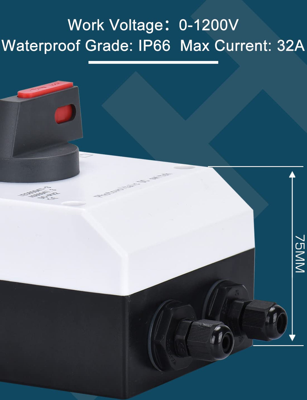 DIHOOL DC Trennschalter Leistungsschalter IP65 Wasserdicht 32a 1200V PV Combiner Box For Solaranlage