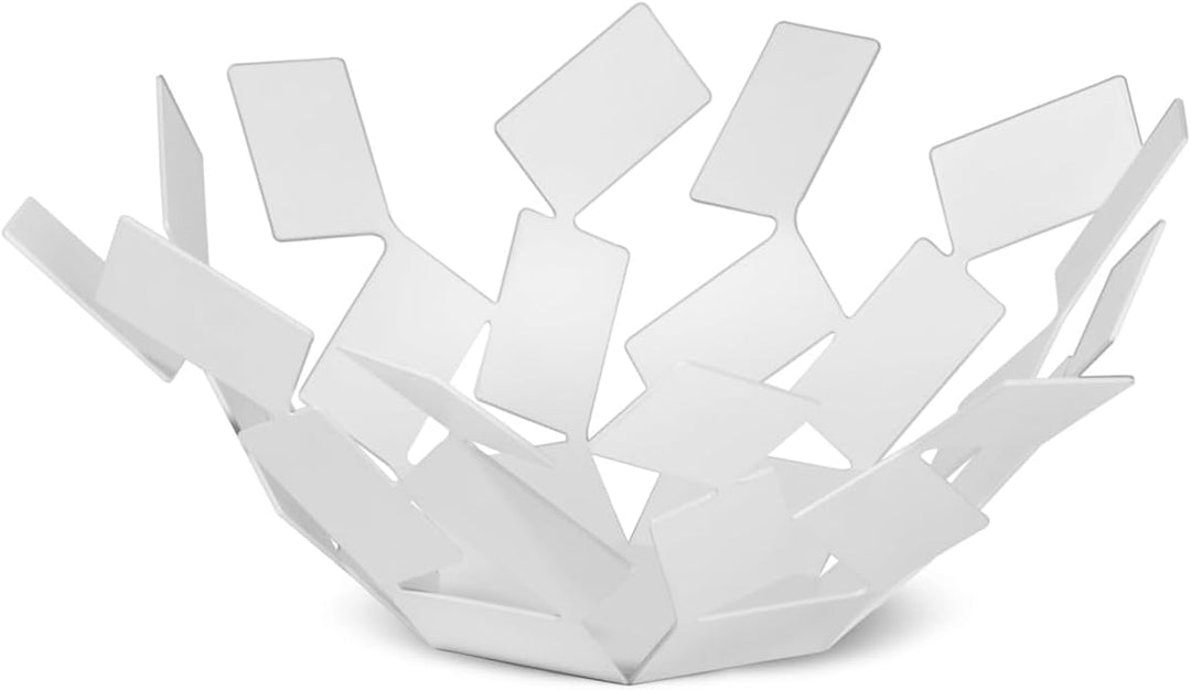 Alessi "La Stanza dello Scirocco", Obstschale weiss, Edelstahl 18/10, Weiss Lackiert,27.3 X 27.3 X 1