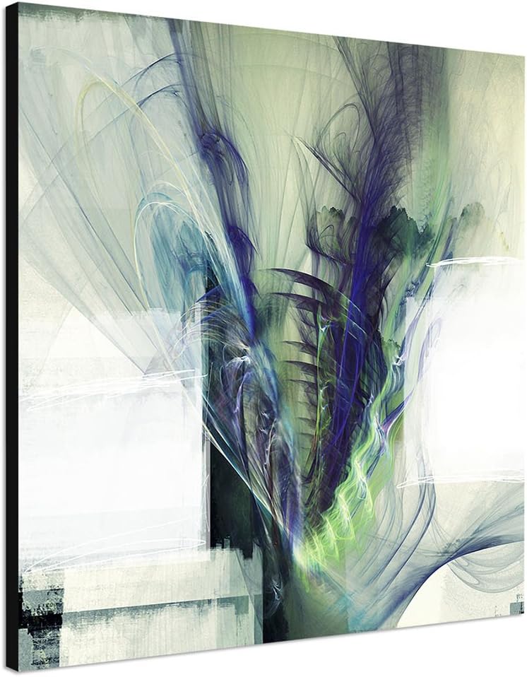 Paul Sinus Art Ursprung der Tiefe - Abstrakt315_60x60cm Bild auf Leinwand grün blau Creme Abstraktes
