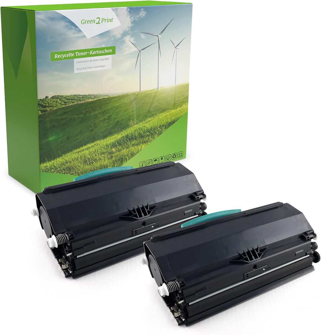 Green2Print Toner Doppelpack, 2 Kartuschen 2X 3500 Seiten ersetzt Lexmark E260A11E, E260A21E passend