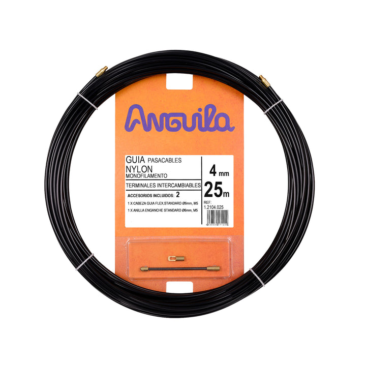 Anguila | Kabelführung | Auswechselbare Klemmen | Monofilament | Nylon | Schwarze Farbe | Durchmesse