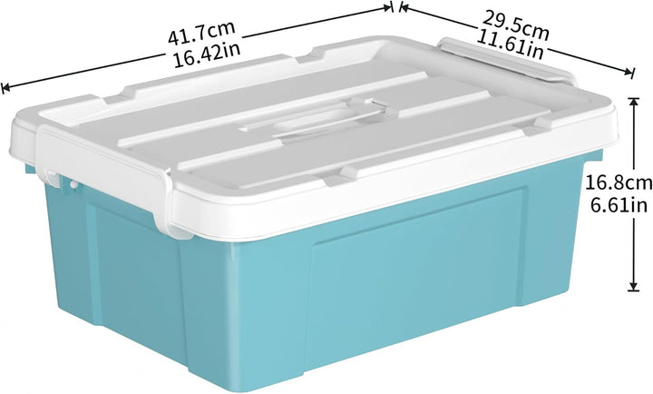 Cetomo 15 l x 3 Kunststoff-Aufbewahrungsbox, Tragetasche, Organisationsbehälter mit robustem Deckel