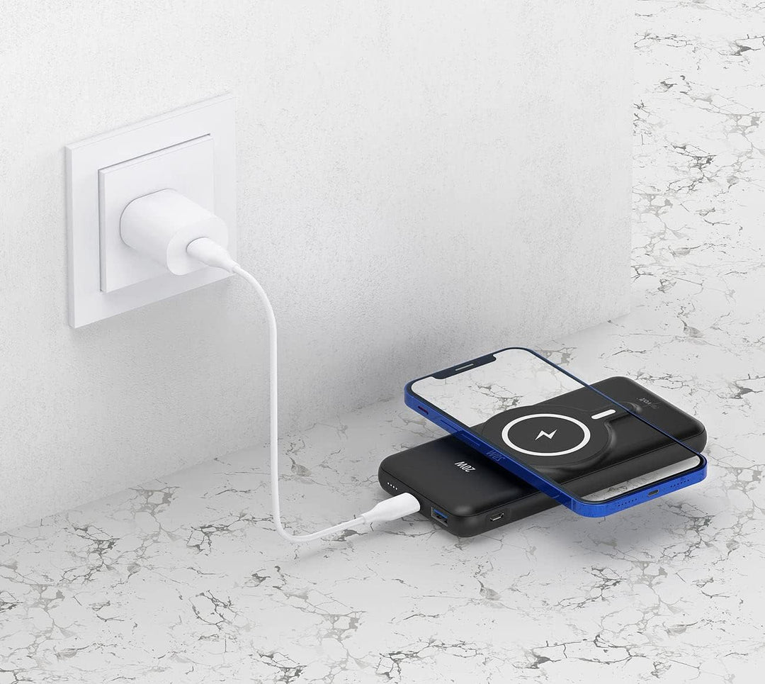 revolt Wireless Powerbank: Magnetische Powerbank 10.000 mAh, für Qi &amp; MagSafe, PD, QC, 20W (Magnetis