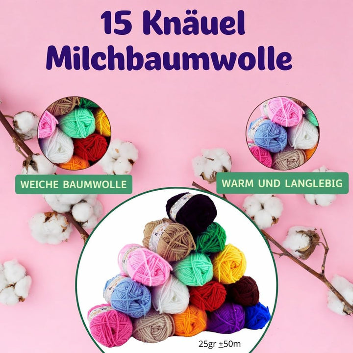 SusggO 95 Stück Häkelset für Anfänger Häkelnadel Set Häkel-Set Komplettes, Amigurumi, Häkel-Set für