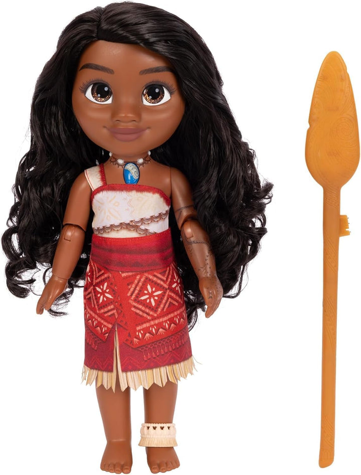 Disney Vaiana 2 Sängerin Vaiana 35 cm Puppe mit Ruder, Offiziell Jakks Pacific, Beinhaltet EIN leuch