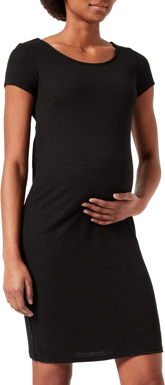 Noppies Maternity Damen Dress Short Sleeve Zinnia Kleid, Black-P090, XXL