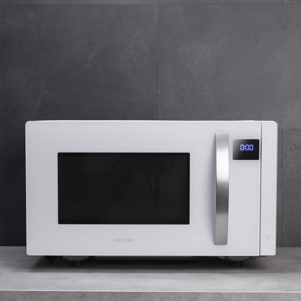 Cecotec Mikrowelle ohne Platte GrandHeat 2300 Flatbed Touch White. Fassungsvermögen 23 Liter, Leistu