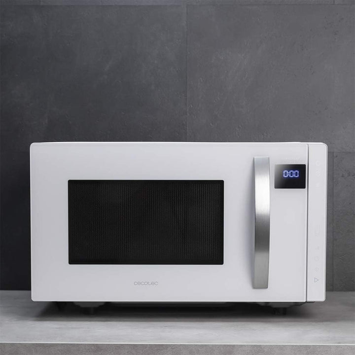 Cecotec Mikrowelle ohne Platte GrandHeat 2300 Flatbed Touch White. Fassungsvermögen 23 Liter, Leistu