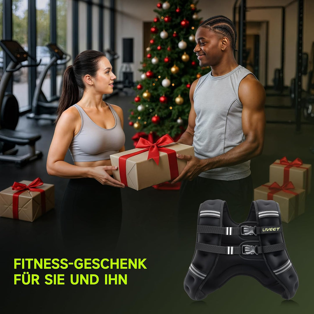 Liveet Gewichtsweste, Gewichtsweste für Damen und Herren, Gewichtsweste mit reflektierenden Streifen