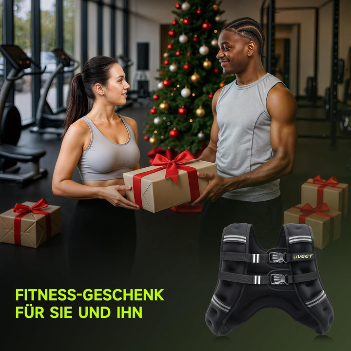 Liveet Gewichtsweste, Gewichtsweste für Damen und Herren, Gewichtsweste mit reflektierenden Streifen