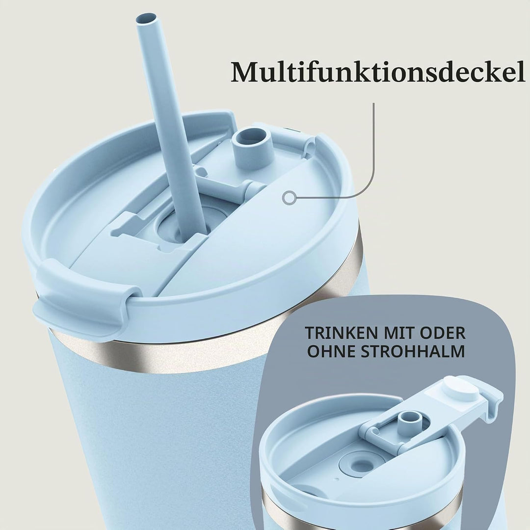 Contigo Thermosflasche 1200 ml mit Henkel und Strohhalm | Isolierte Thermo-Trinkflasche aus Edelstah