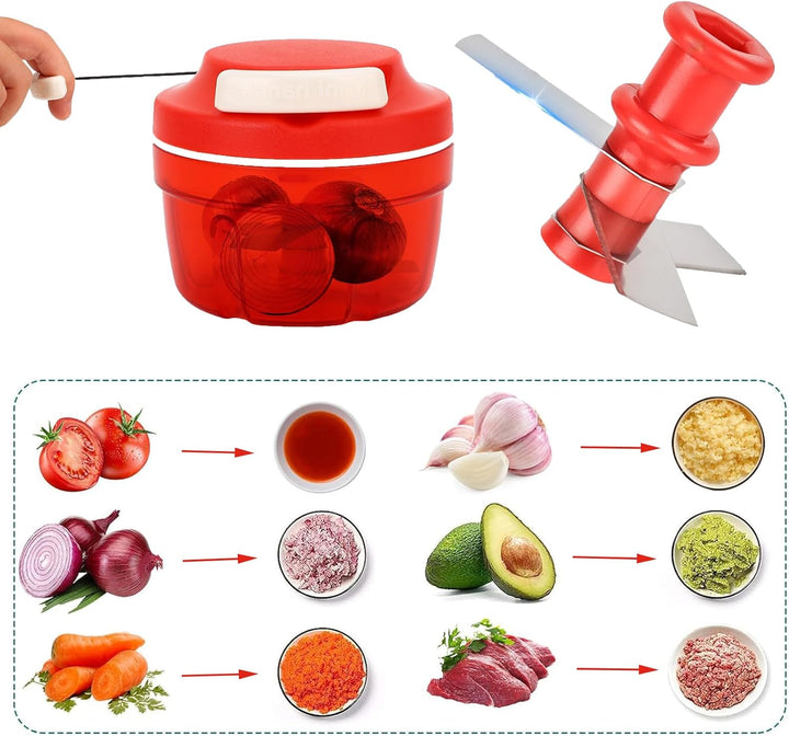 Zwiebelschneider, Zwiebel Zerkleinerer mit Seilzug, Vegetable Chopper, Multizerkleinerer Manuel, Bli